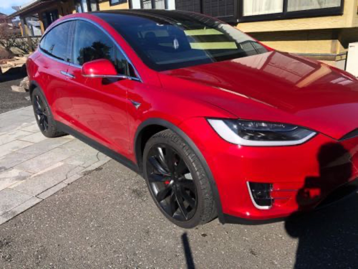 テスラ モデルX  純正ホイール修理 マットブラック
